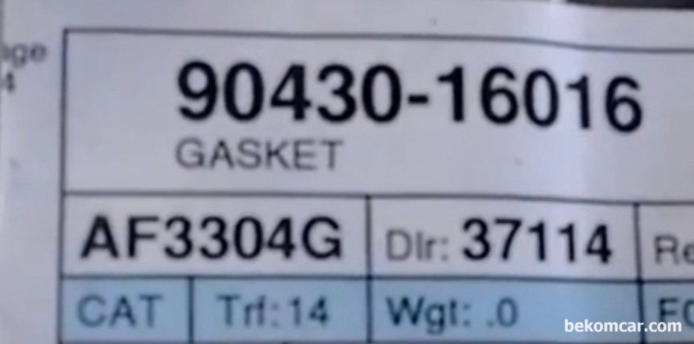 #90430-16016, Gasket. 부품번호#15772-31030, Pipe, Oil 2. VVTi Line 이랑 같이사용되는 가스켓 임|贝科姆汽车 (bekomcar)