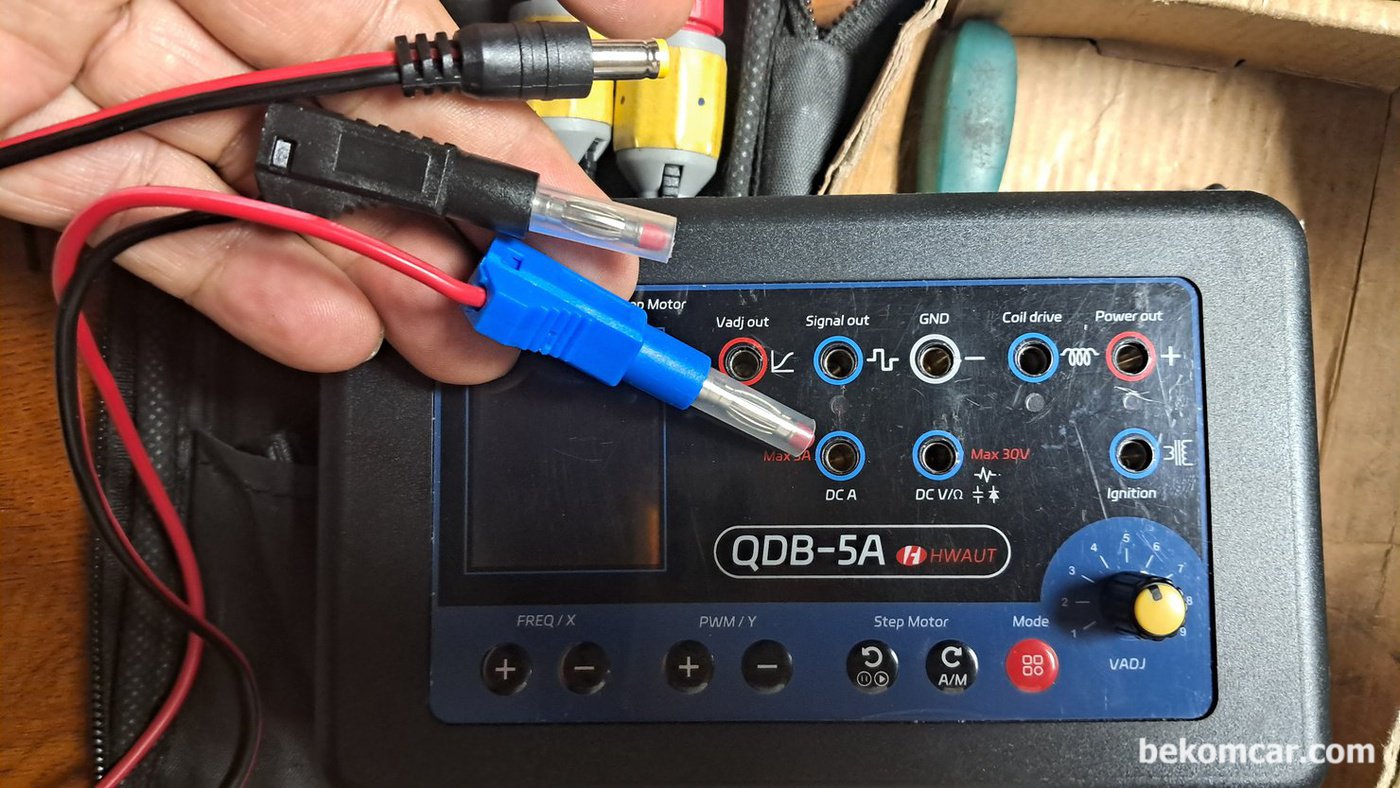 QDB-5A Car Sensor Tester (센서 시뮬레이터) 전원선을 4mm 바나나 잭으로 변환하여 사용.|بيكومكار (bekomcar)