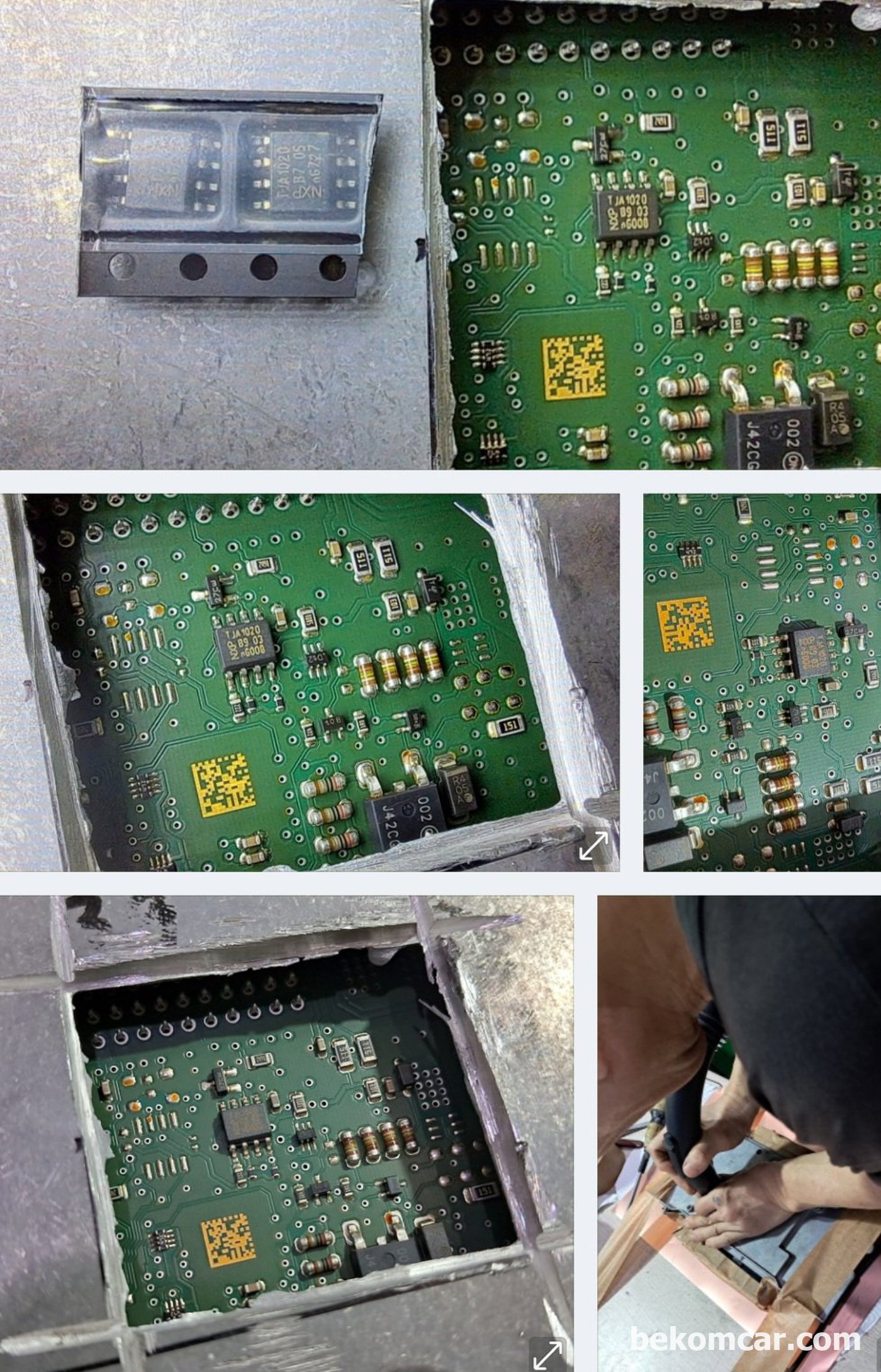 BMW F10 530i ECU LIN BUS 송수신 통신칩 교체과정이다.|贝科姆汽车 (bekomcar)
