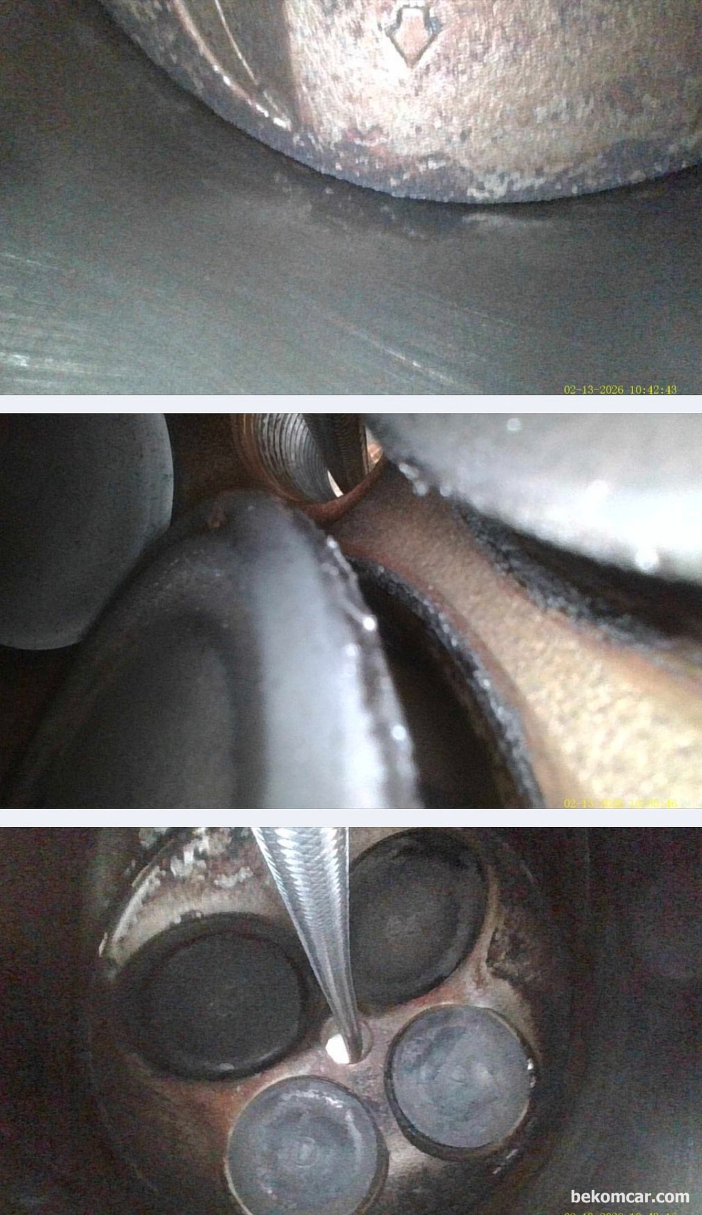 일부 밸브시팅 부분에서는 카본이 좀 더 많이 있지만 대체적으로 밸브쪽 카본오염은 상당히 적은편이다. 중고차 구매점검 차량은 2010년 혼다 어코드 V6 3.5L 이다.|贝科姆汽车 (bekomcar)