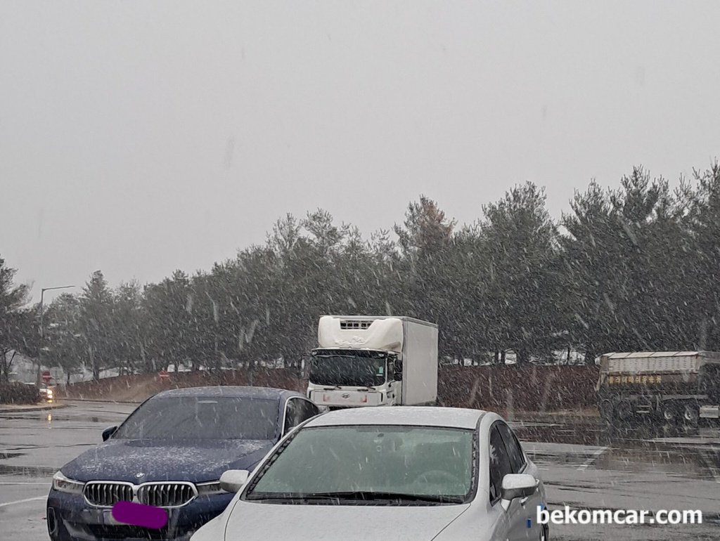 전주 출장정비 가는중 휴계소, 눈이 온다|贝科姆汽车 (bekomcar)