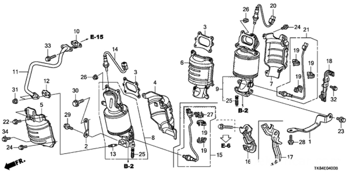 #14, 36531-5G0-A11 Sensor, Front Laf
#20, 36541-RV0-A11 Sensor, Rear Laf
#21, 36542-RV0-A01 Sensor, Rear Oxygen|贝科姆汽车 (bekomcar)