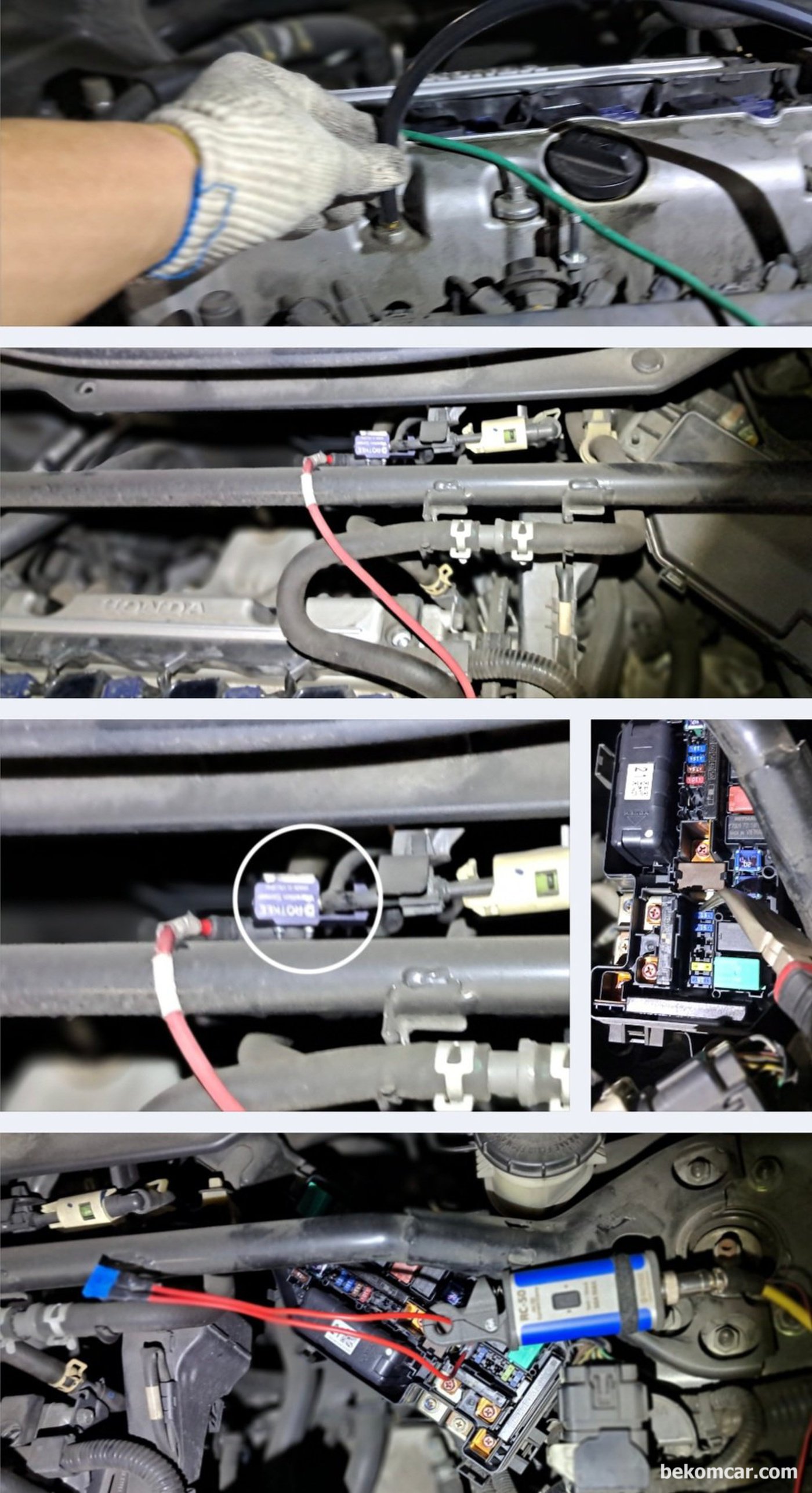 혼다 어코드 8세대 2.4L 중고차 검수과정 요약기록, 오실로스코프 이용하여 실린더 블로우바가스, 인젝터 분사량 측정 등 다양한 엔진상태를 측정한다.  전체적으로 합격이다.|بيكومكار  (bekomcar)