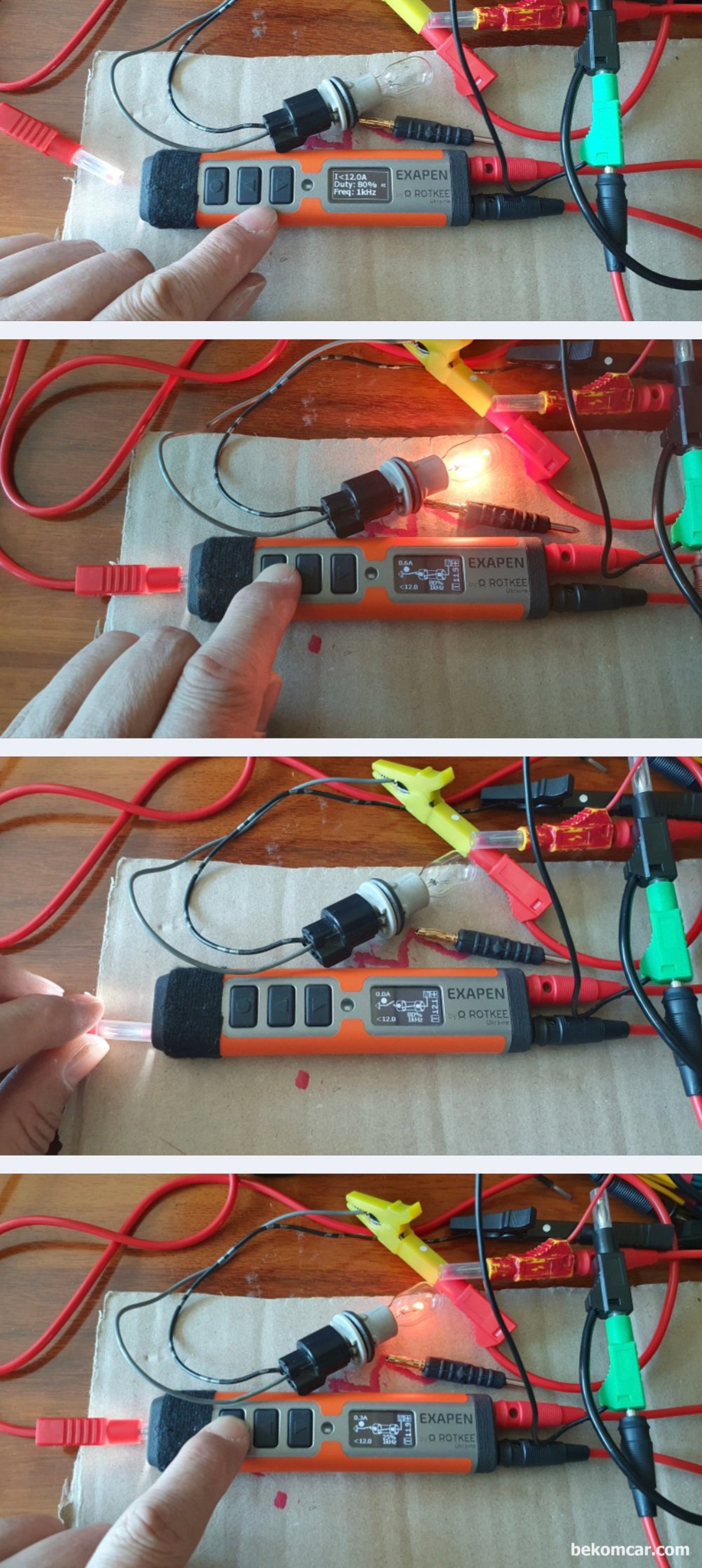 자동차 및 모든 전기.전자 장치 고장진단 및 정비에 사용 12V ~ 24V 배터리 에 사용. ROTKEE ExaPen 엑사펜|بيكومكار (bekomcar)