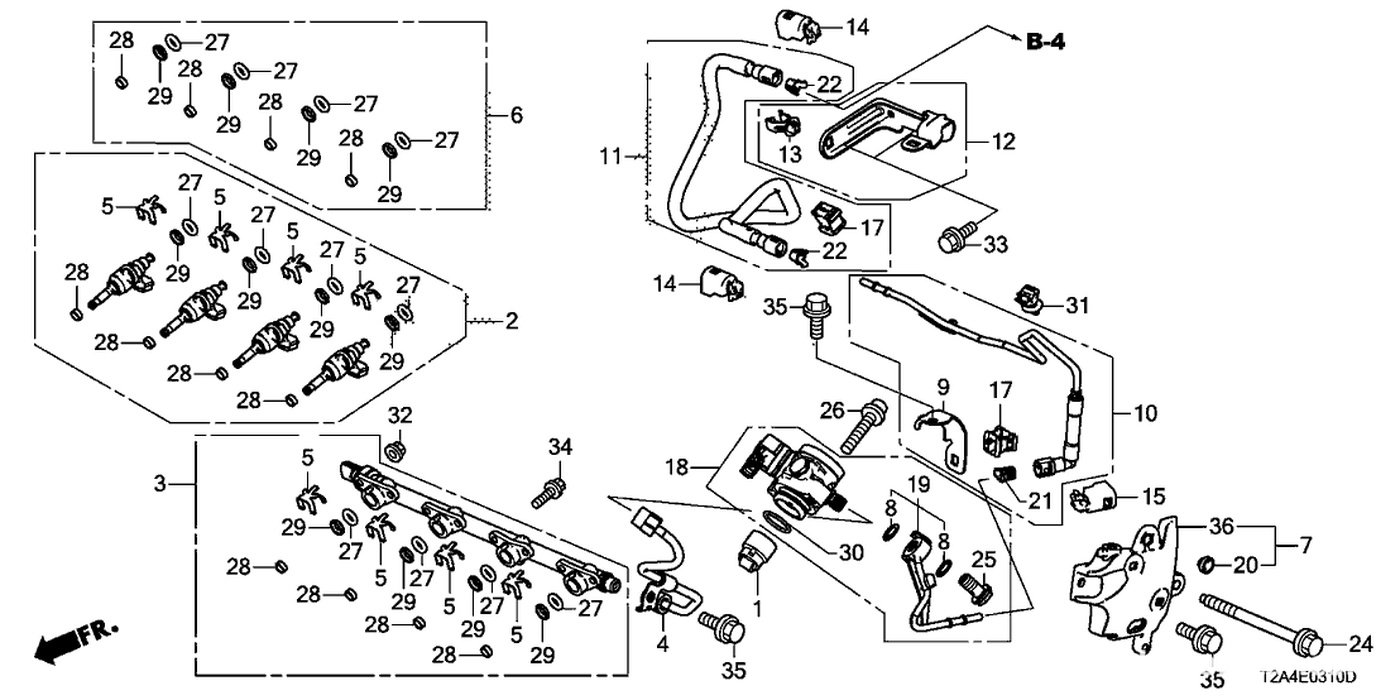 #2, 16010-5A2-305. Set, Fuel Injector
#4, 16012-5A2-325. PIPE SET, FUEL JOINT
#6, 16453-5A2-A00. Set, Injector Seal
#18, 16790-5LA-305. Pump Assembly, Fuel High Pressure|bekomcar.com