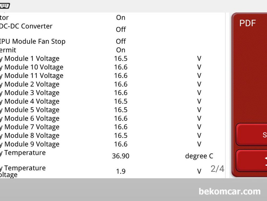 혼다 시빅 8세대 하이브리드 배터리 셀 11개 건강상태, 정상측정됨|بيكومكار  (bekomcar)