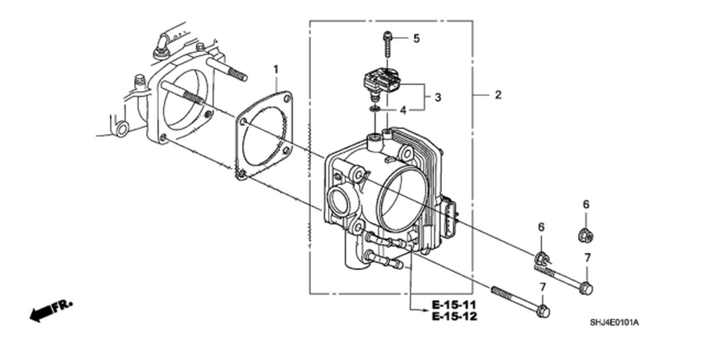 #1. 16176-RCA-A02. Gasket, Throttle Body
#3. 37830-RNA-A01. Sensor Assembly, Map
#4. 37835-PGK-A01. M.A.P. Sensor O-Ring|ベコムカー (bekomcar)