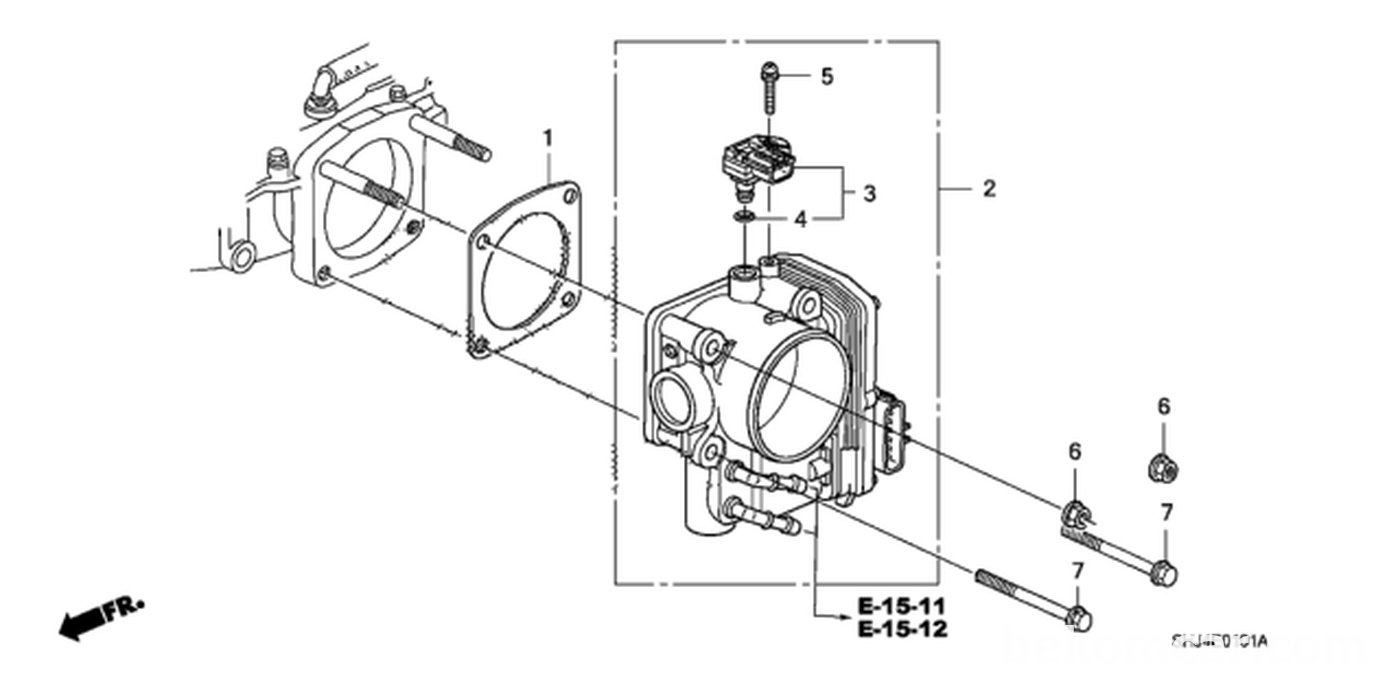 #1. 16176-RCA-A02. Gasket, Throttle Body
#3. 37830-RNA-A01. Sensor Assembly, Map
#4. 37835-PGK-A01. M.A.P. Sensor O-Ring|贝科姆汽车 (bekomcar)