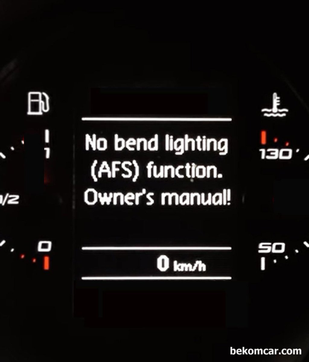 VW 제타 차량인데 계기판에 "No bend lighting (AFS) function - owner's manual! 경고등이 뜨는데 왜 그럴까요?|베콤카 (bekomcar.com)