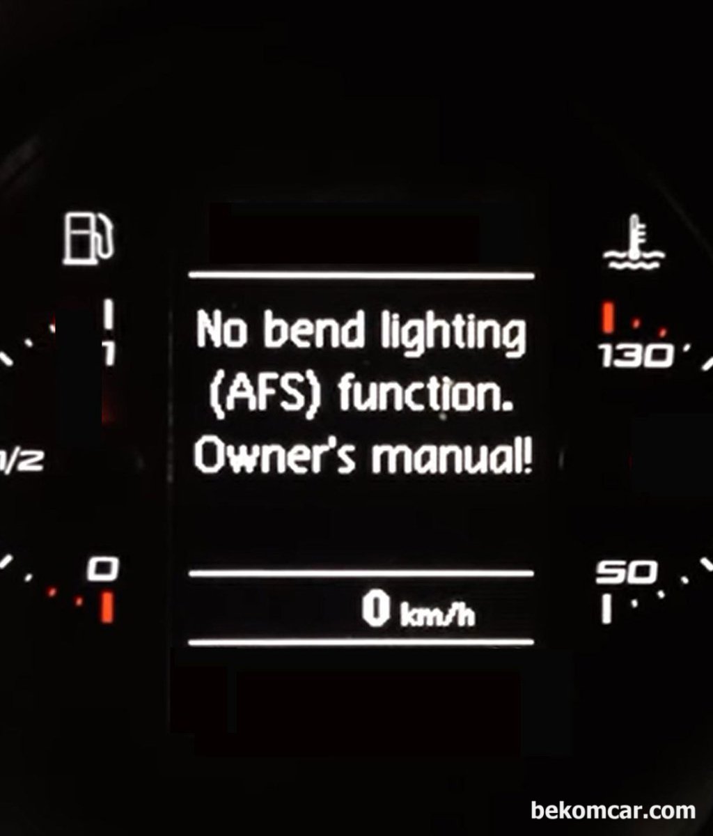 VW 제타 차량인데 계기판에 "No bend lighting (AFS) function - owner's manual! 경고등이 뜨는데 왜 그럴까요?|베콤카 차량정밀진단