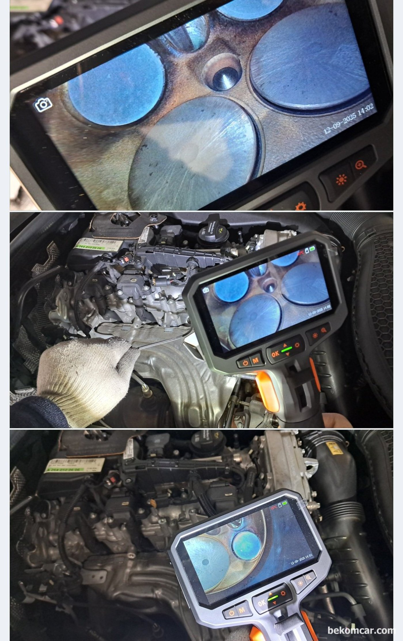 범생이 벤츠 W213 E350 2021 중고차 구매전 점검 기록마무리 한다. 실린더 내시경 점검이다. 실린더 밸브등이 놀랍게도 깨끗하다.|贝科姆汽车 (bekomcar)