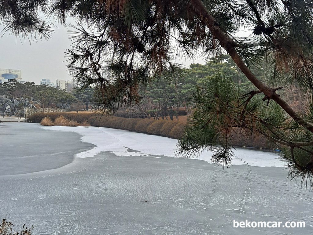 일산호수공원 산책중, 아직 얼어있다.|بيكومكار (bekomcar)