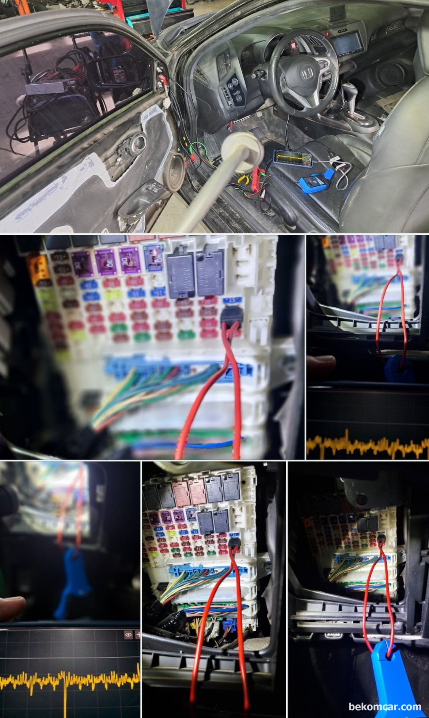 고장코드 P1634 마무리 후 모터의 작동상태를 스코프 파형으로 측정하여 기록으로 남긴다. 진단 차량은 혼다 하이브리드 CRZ 10만키로 주행, 고장코드는 P1634 로 증상은 충전불가 이고 계기판에 IMA 경고등 이 있다.|بيكومكار  (bekomcar)