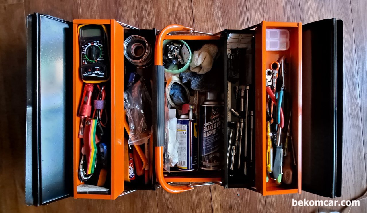 My home tool box with essential tools for DIY car maintennance, None|bekomcar.com