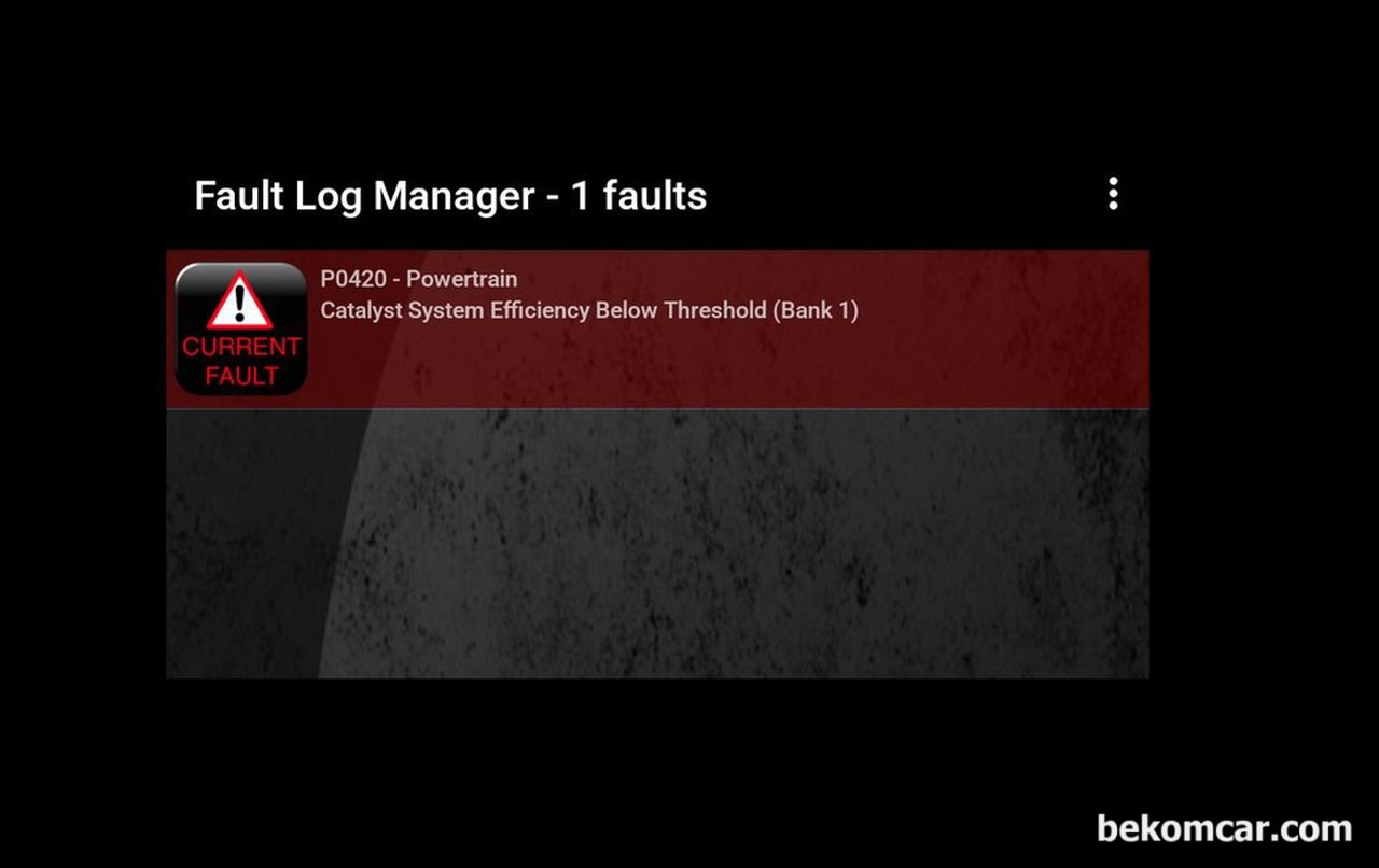P0420 촉매고장코드,촉매효율저하라고 하는데 촉매를 교환해야 하나요?, 스캔후에 발견된 P0420 Bank1 촉매 효율저하 고장코드 사진.|베콤카 (bekomcar.com)