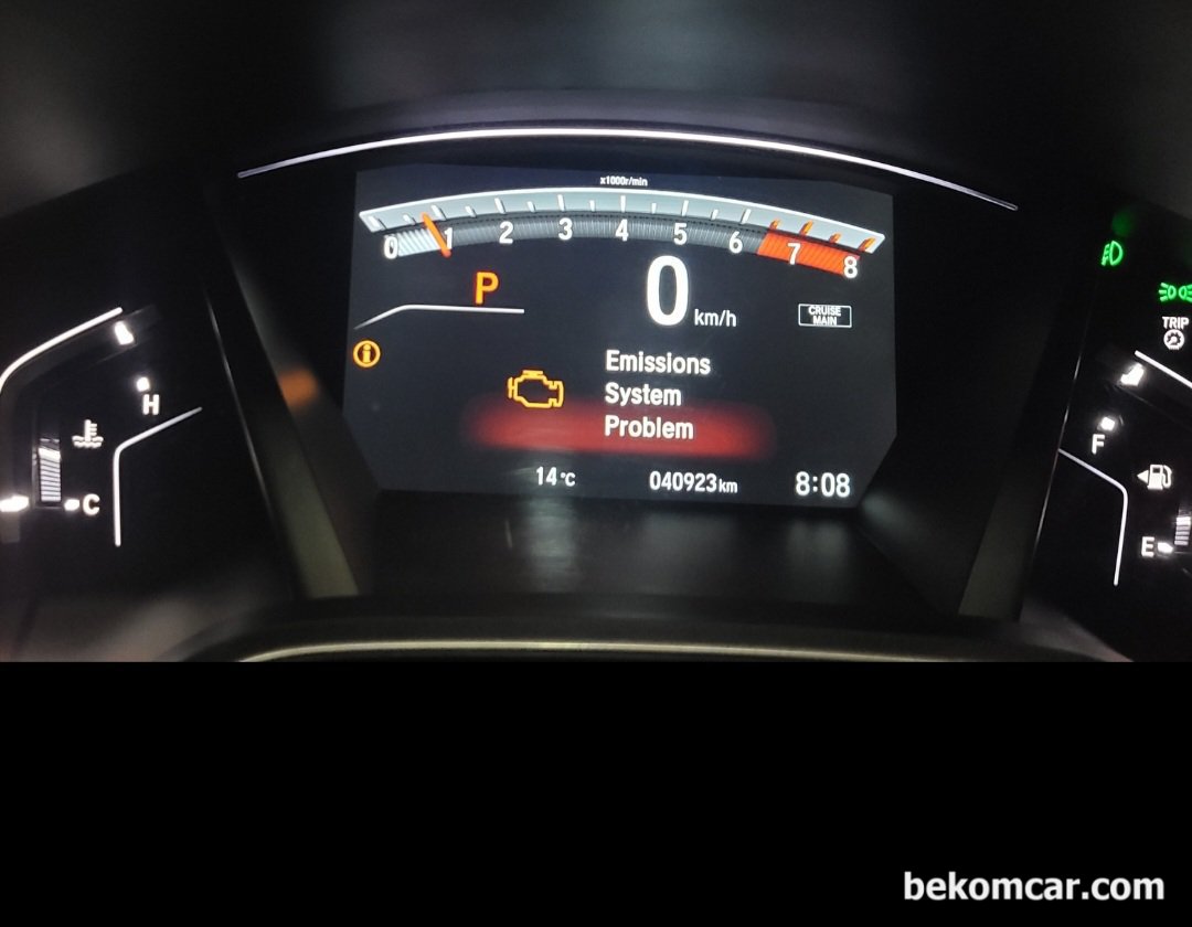 배기가스 경고등 (Emissions System Problem)이 연료캡 잘 닫으면 자동으로 없어진다는데 맞나요?, 혼다 CR-V 4.5세대 배기가스 경고등 표시|ベコムカー (bekomcar)