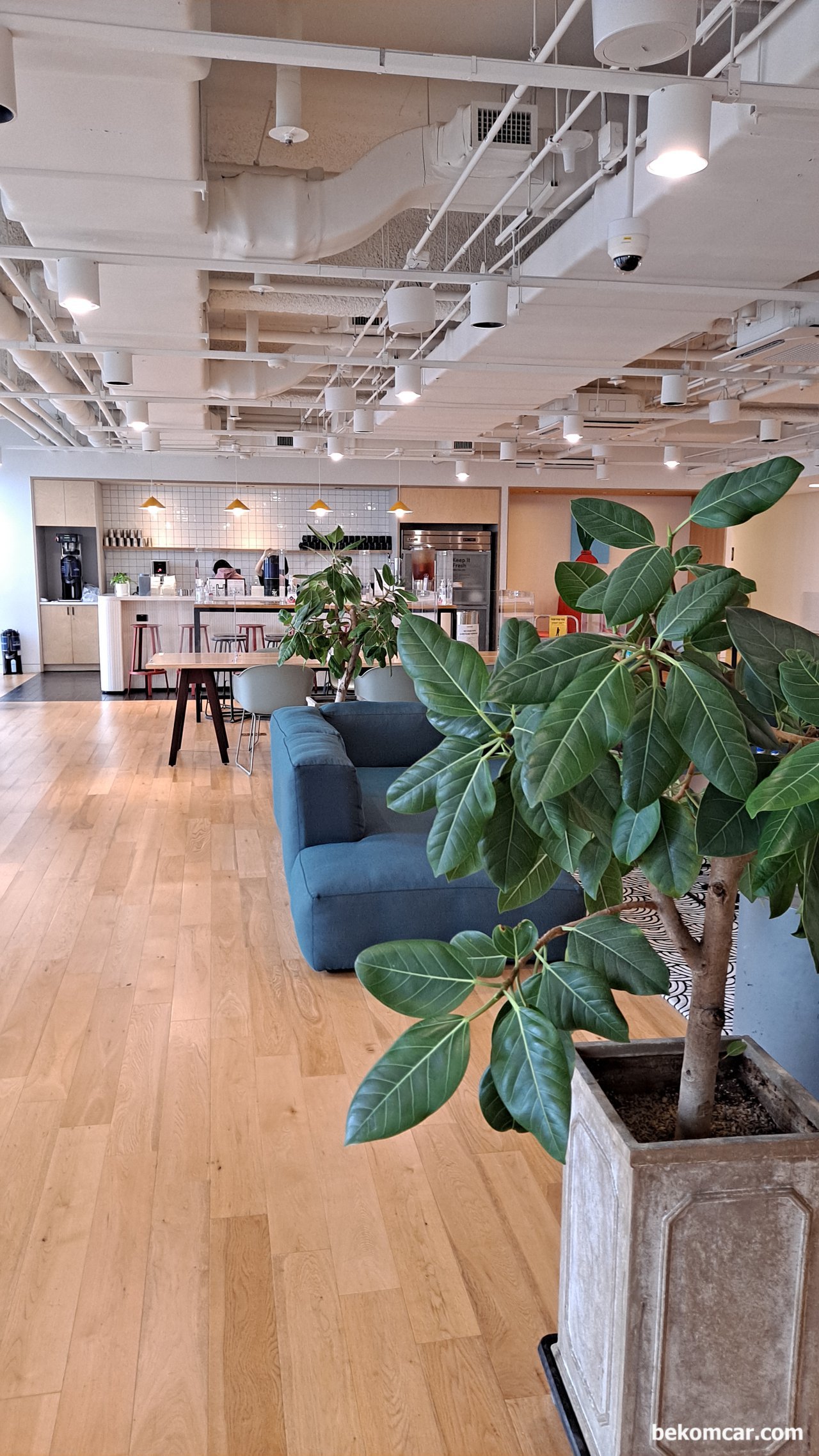 서울스퀘어 wework 사무실 과 카푸치노, wework 라운지이다. 공간이 넓고 휴식공간이 좋다. 서울스퀘어 는 이전에 대우빌딩으로 알려져 있다.|ベコムカー (bekomcar)