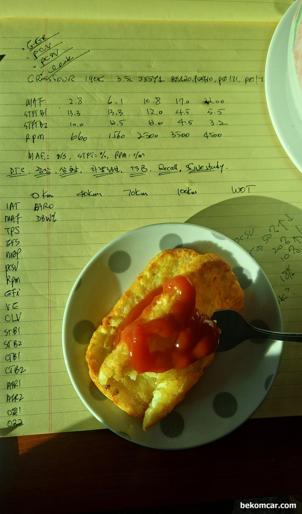 크리스마스의 일상, 참 많이 변했다, 대부분 여기에 해답이 있다. 베콤카의 BF2 진단방법론의 기초데이터이다. Courtesy of MOTOR AGE P.20 July 2016, Fuel Trim Diagnosis by Bob Pattengale|bekomcar.com