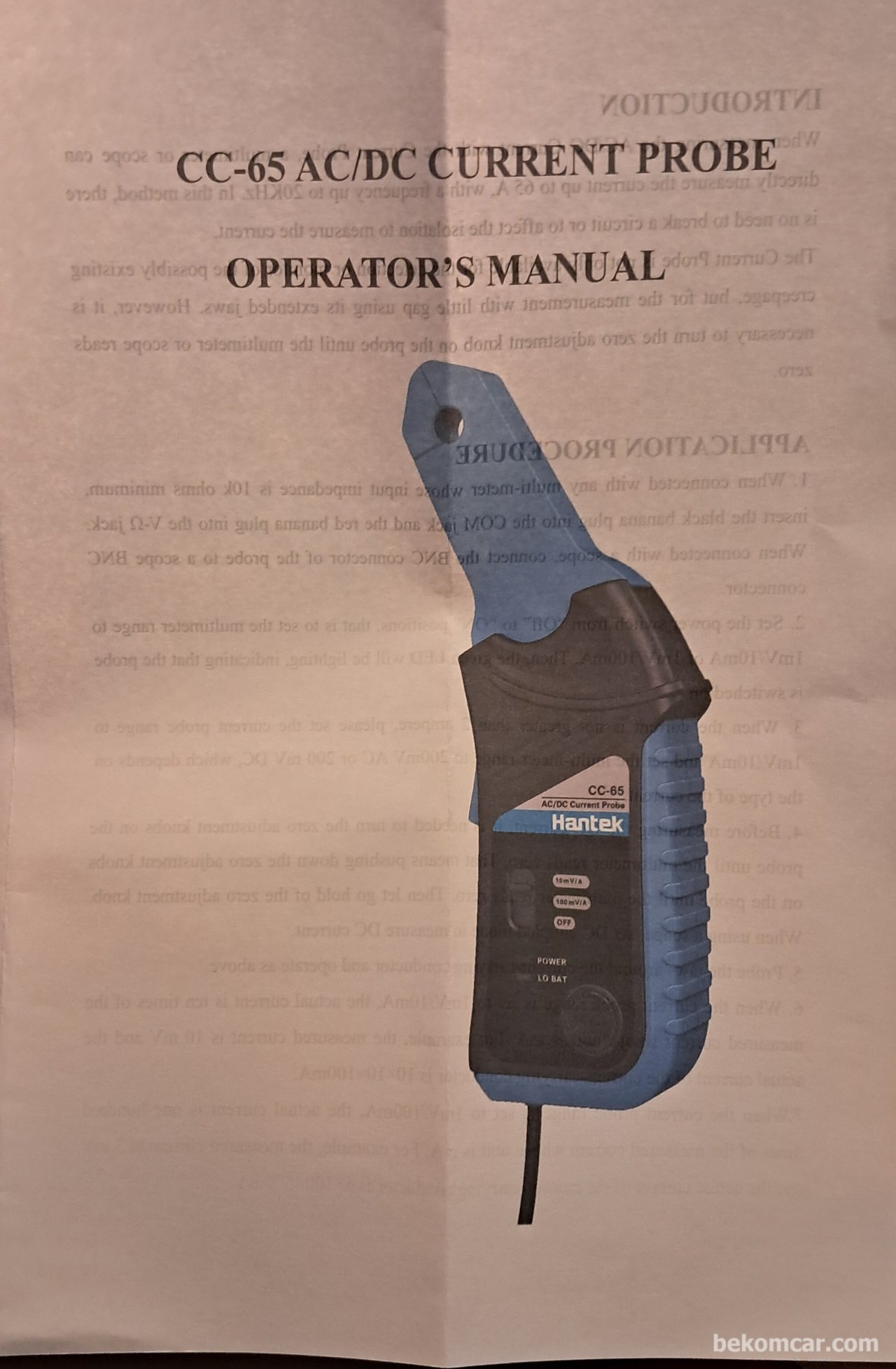 Click for slide show Rear Image-Oscilloscope CC65 AC/DC Current Clamp Probe|bekomcar.com