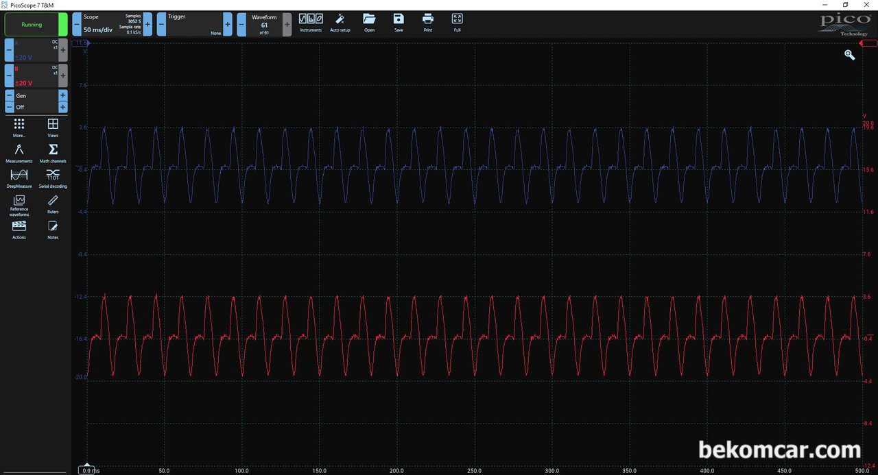 피코스코프 2204A PicoScope 2204A 파형분석, 피코스코프 2204A PicoScope 2204A 파형분석, 오실로스코프 이용 차량진단 방법론은 시스템화 되어 베콤카인증 정비소에 보급될것이다. Micsig의 100Mhz, 4채널, 1G/s 샘플링 오실로스코프 그리고 피코스코프는 서로 보완해주는 측정장비이다. 현장에서는 상황별로 2채널 4채널을 선택적으로 사용하면 된다.|بيكومكار (bekomcar)