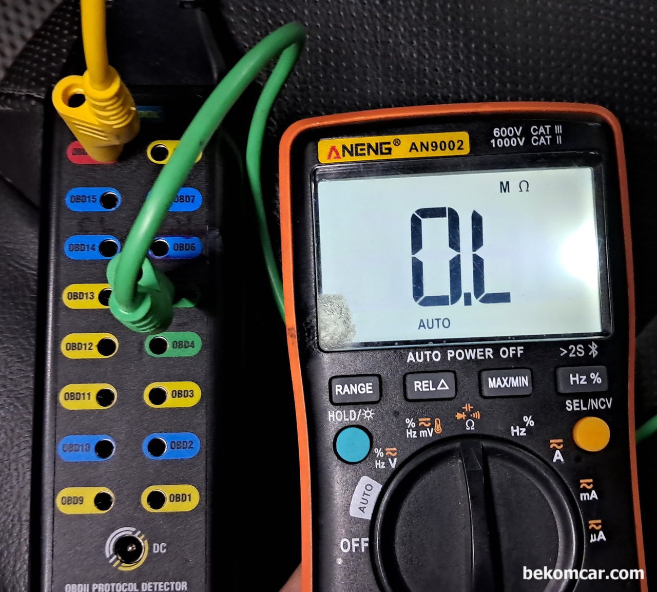 포드 익스플로러 실화 부조 ECU 진단, O.L 측정값이 반가울때, ECM, 그라운드, 쇼트, 단락 점검시 센서그라운드 상태를 측정한다. 다행히 센서그라운드는 쇼트가 아니다. 센서 그라운드 진단차량은 포드 익스플로러 2014년 3.5 이다.|贝科姆汽车 (bekomcar)