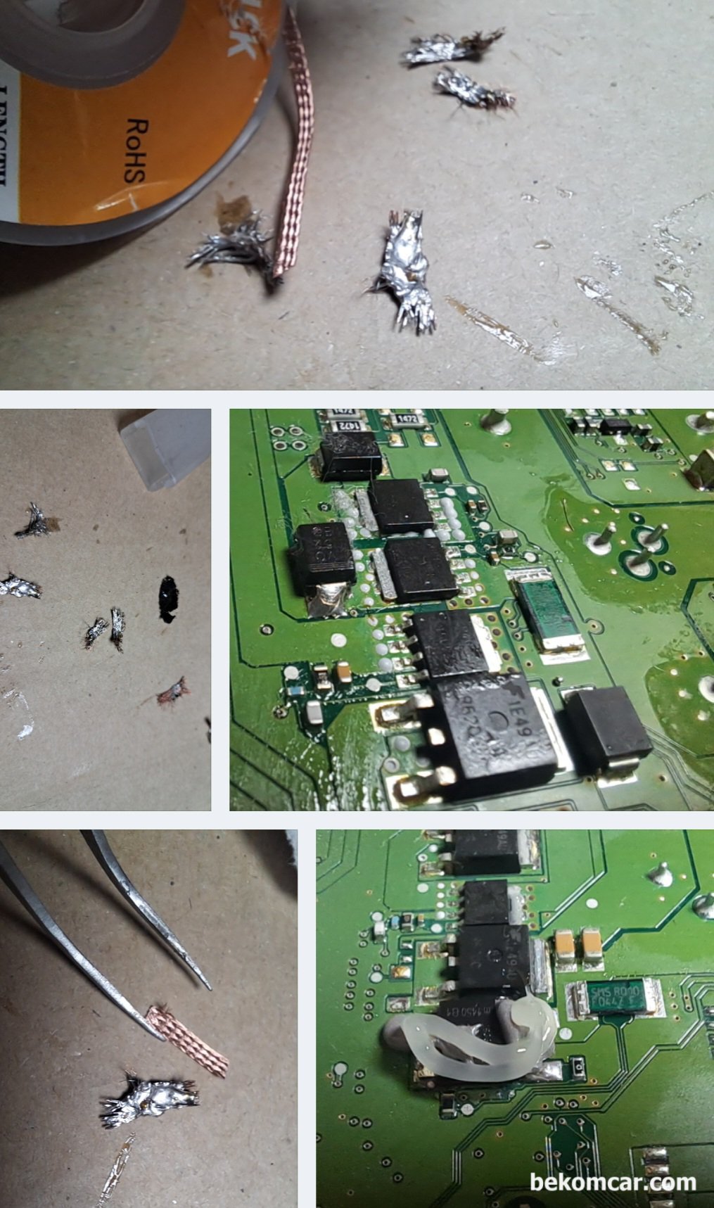 ECU, ABS모듈등 각종 전장제어장치 SMD 반도체 부품 작업과정, ECU SMD 탑 저항등 작업 과정을 기록으로 남긴다. 생각보다 쉽지는 않지만 그래도 장비가 잘 갖추어지고 연습을 하면 충분히 가능할것이라고 생각한다.|ベコムカー (bekomcar)