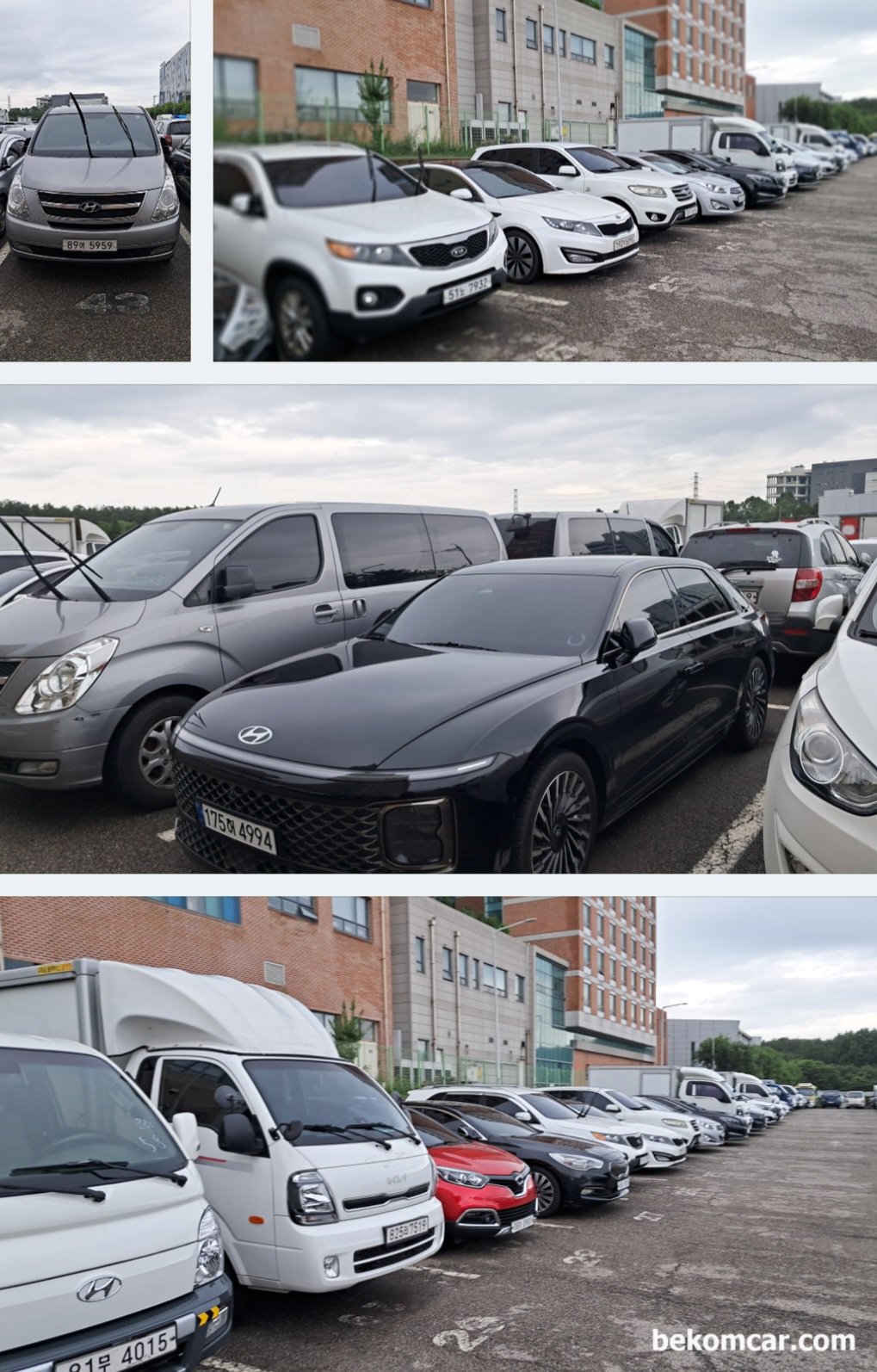 시화 현대글로비스 중고자동차 경매장 방문기록이다, 시화 현대글로비스 중고차 경매장이다. 승용차, 소형트럭, 일부 수입차가 경매를 기다리고 있다. 대부분 서민용 저가 자동차인것이 특징이다.|بيكومكار (bekomcar)