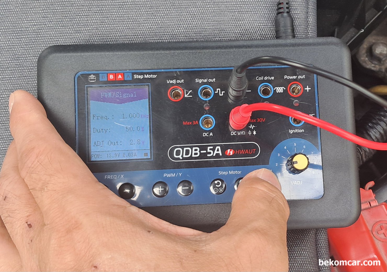 QDB-5A Car Sensor Tester (센서 시뮬레이터) 테스팅 기록, QDB-5A Car Sensor Tester (센서 시뮬레이터) 테스팅 기록이다. PWM, Duty & 출력전압 조정이 가능한 시뮬레이터 이다. Frequency는 1Hz부터 가능하다. 산소센서, MAF센서, MAP센서, 쓰로틀바디, APP, OCV 등 다양한 센서류 시뮬레이션이 가능 할 듯 하다.|بيكومكار (bekomcar)
