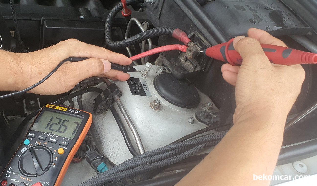 CAN 통신, 각종 전기적인 고장 진단시 필수 확인사항, 부하전압강하 측정차량은 BMW X5 이다.  부하전압강하 가 거의 없이 좋게 측정된다. 정확한 부하전압 측정값은 기억하지 못하지만 거의 없었다.|بيكومكار  (bekomcar)