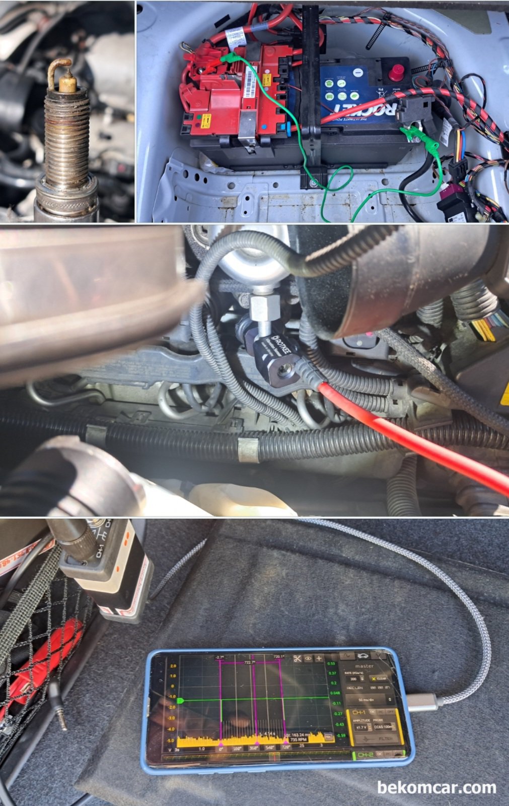 BMW 550i Xdrive V8 N63 중고차 구입후 시동꺼짐 및 부조 진단기록, BMW 550i Xdrive 중고차 구매후 점화, 인젝터, 내시경검사, 파형검사등 부조 진단과정 이다. 중고차 구매전 후 진단시 각종 측정장비를 활용하여 상호 검증을 한다.|بيكومكار (bekomcar)