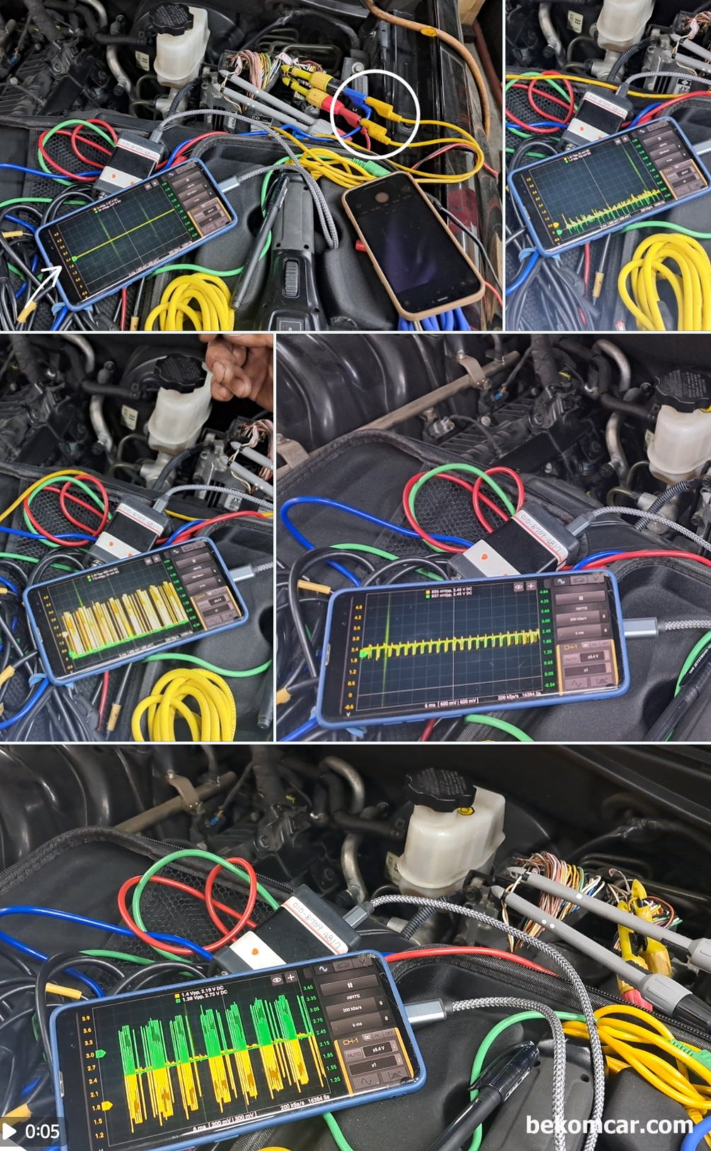 Martin Loren HS512Max 자동차진단용 오실로스코프,  '방송통신기자재등의 적합등록증' 획득완료, HS512Max 2채널 오실로스코프  ( '방송통신기자재등의 적합등록증, R-R-SSS3-HS512Max' 는 ROTKEE 실린더압축압력센서, 진동센서, 펄스센서 등 다른 측정장비와 함께 사용하면 응용분야는 매우 광점위하다. 크랭크케이스 블로우바이 가스 측정 (피스톤 링 손상),  고장코드 없는 실화실린더 진단, 인젝터 고장여부 진단, 점화코일 작동상태,  CKP/ CMP 작동상태 파형분석, 산소센서 파형분석, 사이드미러 고장 까지 사실상 최근 차량의 모든면에서 활용된다.|بيكومكار  (bekomcar)