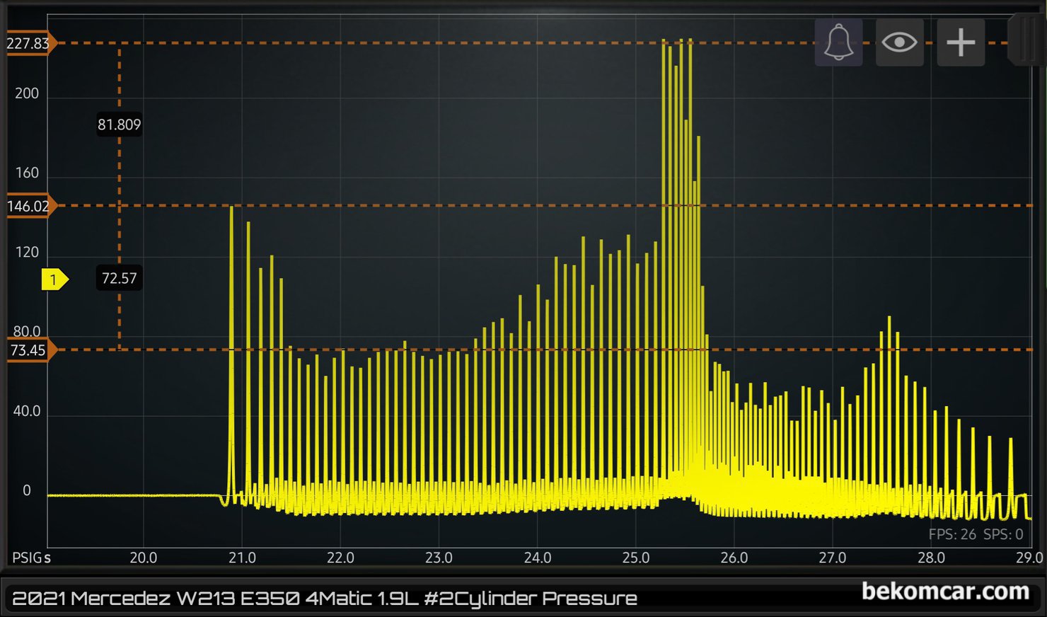 범생이 벤츠 2021년 W213 E350 KCAR 중고차 구매전 점검, 최종 구매로 이어짐, 벤츠 E350 2021 중고차 구매전 점검 과정에서 실린더압축 압력 파형 측정후 분석하는 과정이다. 일부 벤츠 엔진의 경우 상당히 특이한 파형이 측정 되는데 압축압력 이나 전체적인 상태는 특이사항 없이 좋다. 벤츠, BMW, 포르쉐, 페라리 등 일부 차량은 꼭 엔진기계적 고장상태 정밀진단을 하는것이 좋다. 가장 좋은 방법은 실린더압축압력 파형측정 분석으로 베콤카의 전문분야 이다.|贝科姆汽车 (bekomcar)
