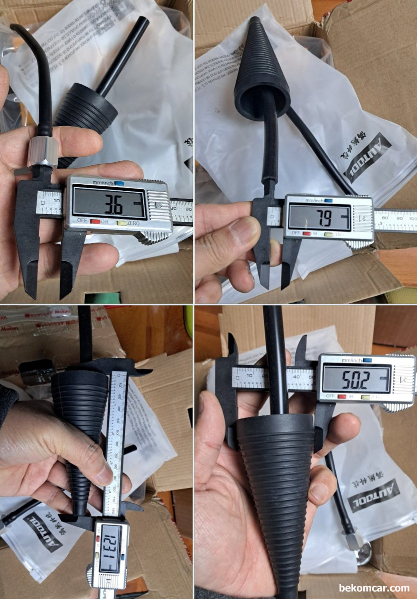 엔진 타이밍 등 정밀진단시 필요한 공구들 정리, 원래는 스모크머신에 있는 밀봉용 아답터인데 라디에이터 캡, 냉각수 보조통 및 기타 진공. 압력 센서 사용시 다양한 크기의 호스등 밀봉에 사용된다.|bekomcar.com