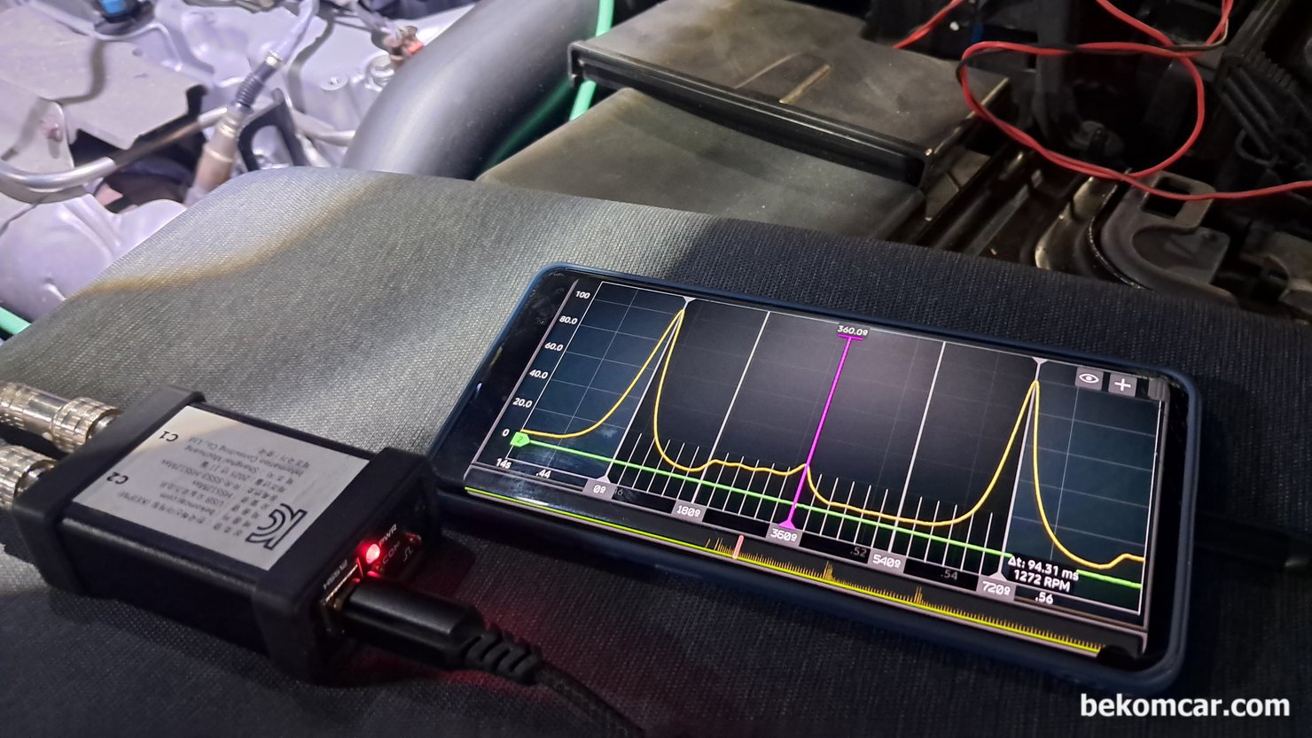 쉐보레 올 뉴 말리부 1.5T 에코텍 엔진, 냉간시 순간실화 증상 진단기록, 쉐보레 올 뉴 말리부 1.5T 에코텍 엔진, 약 14만키로 주행, 1번 실린더 압축압력 파형이다. GM의 1.5T Ecotec엔진은 일반 엔진과 다른 좀 특이한 압축압력 파형으로 진단시 참고해야 한다. 꼭 배기밸르 캠 새프트 로브마모 등 증상으로 오진하기 딱 좋은 파형이다. 0 점 조준이 안 되어 파형이 전체적으로 위로 올라가 있다.|贝科姆汽车 (bekomcar)
