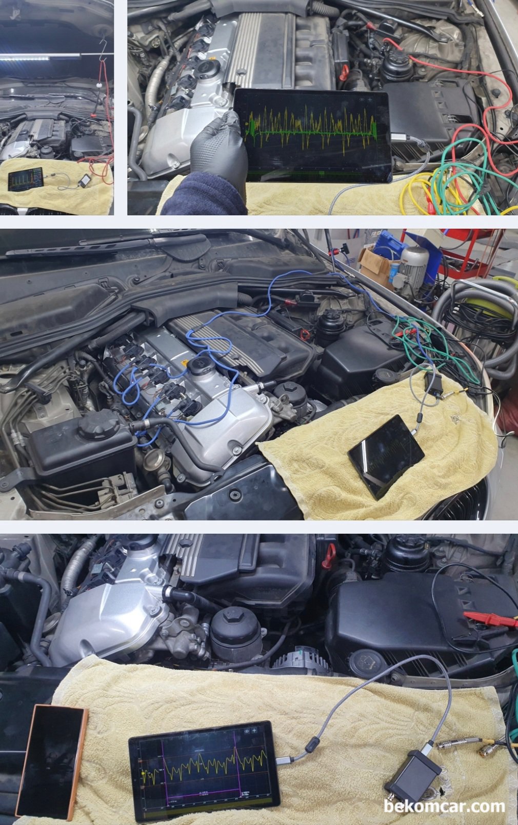 베콤카 정비사 현장출장 교육, 서울의 한 프랜차이즈 정비소, 베콤카 현장출장 정비사 교육으로 1채널에서 4개 점화파형 측정방법 및 파형기본이해 실습을 했다. 정비사에게 필요한 필수적인 교육이라고 생각한다. 장비는 HS512Max 오실로스코프 와 ROTKEE 다중실린더 점화프로브등 을 활용했다.|بيكومكار  (bekomcar)