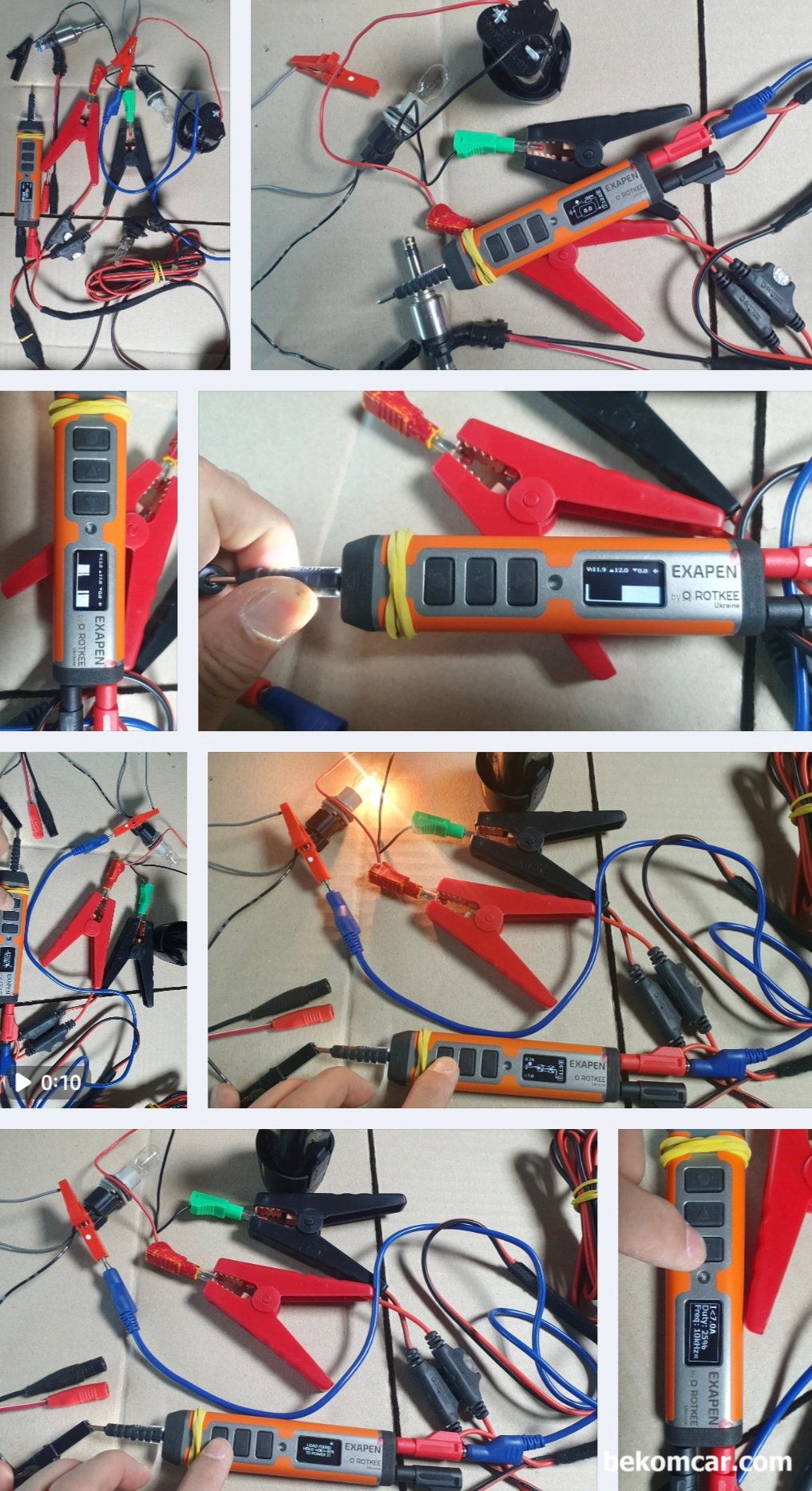 ROTKEE ExaPen 회로점검 전용 특수측정 장비, ROTKEE ExaPen은 미니 오실로스코프 파형을 볼 수 있다. 5V, 12V, 24V 형태로 파형을 조정하여 분석이 가능하다. 배선 상태 점검이나 캔 통신등 포함 기본적인 용도로 활용된다. 전문적인 작업은 전문적인 오실로스코프 를 사용하는것이 좋다.|贝科姆汽车 (bekomcar)