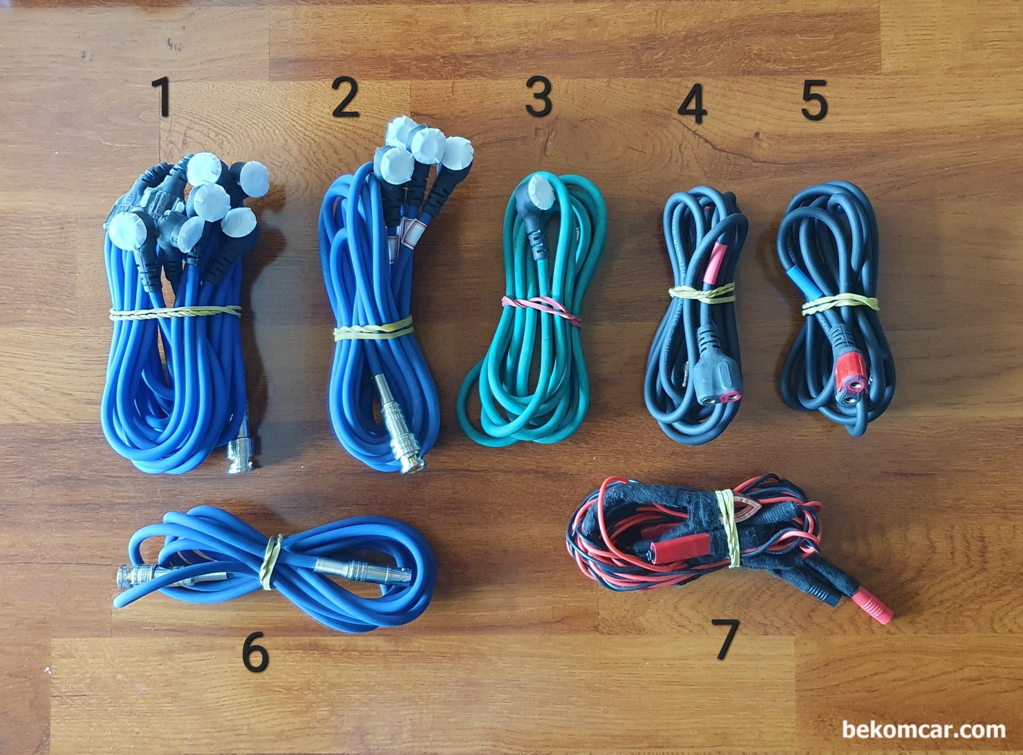 간이 압축압력 & 점화파형 측정위한 프로브 패키지, 간이 압축압력 & 점화파형 측정위한 프로브 패키지. 베콤카에서 국내대리점으로 수입공급하는 특수 측정 프로브 이다. 1번 LX6, 2번 LX4, 3번 LX1, 4 & 5번 TL MLP, 6번 TL EXT, 7번 파워 & 그라운드 공급선이다. 특히 7번 케이블은 캔통신 및 각종 전기적고장 진단시 꼭 필요하다.|bekomcar.com