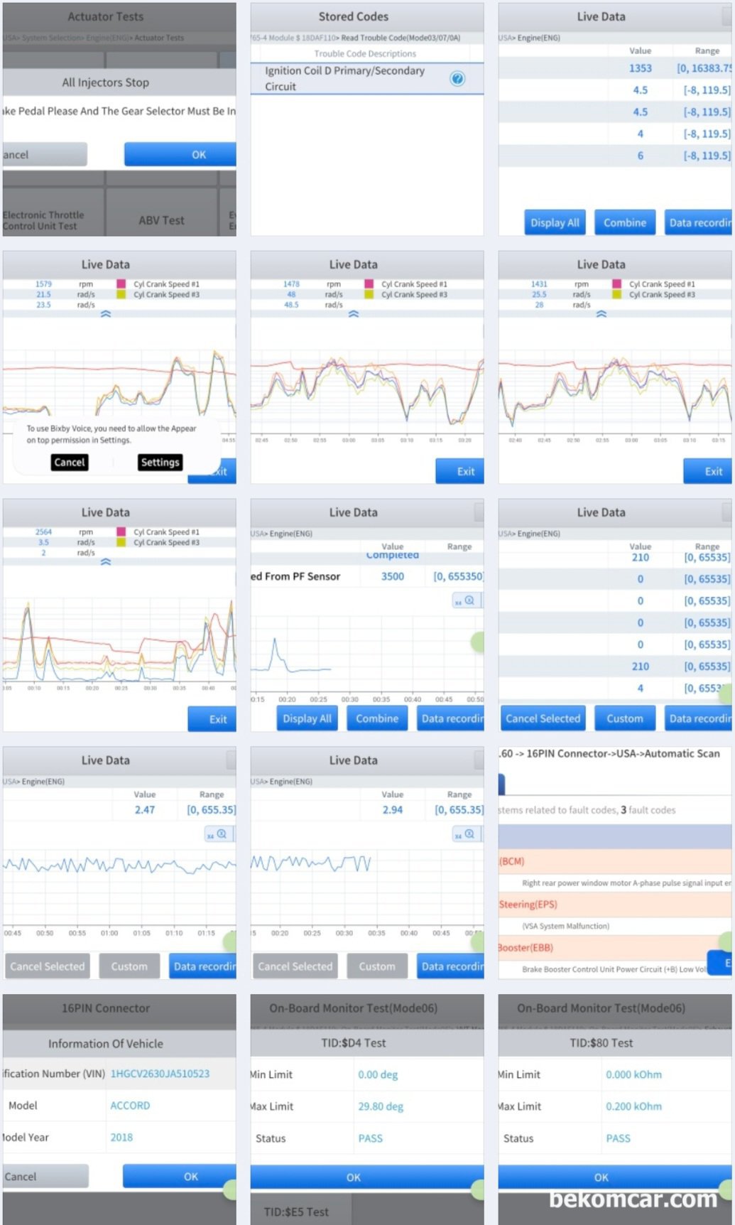 정비사로 기분이 좋을때, 정확한 진단을 통하여 고객 스트레스 가 사라질때, 혼다 어코드 10세대, 약 7년정도 시동지연, 베콤카 정밀 진단 과정으로 기본적인 실화, 부조, EGR, 산소센서, MAP, MAF 등 포함 데이터 분석과 시험 주행을 하면서 ㅔ이터를 수집하여 분석하는 과정이다. 부조나 실화 그리고 시동 지연등 운행성 에 문제가 있는 경우 꼭 주행 시험하면서 데이터를 수집하여 분석해야 한다.|贝科姆汽车 (bekomcar)