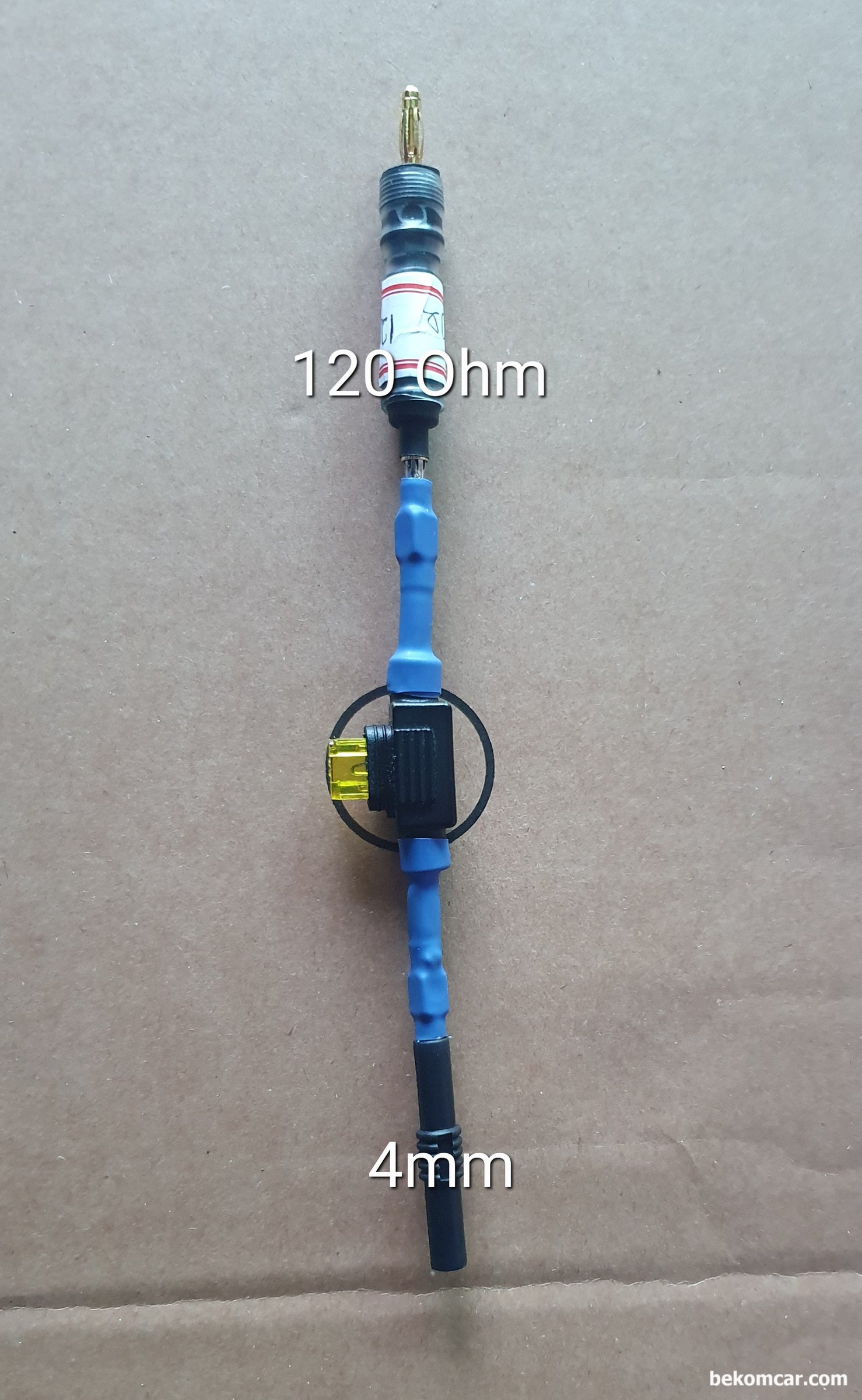 캔통신 부하전압강하 교육용 회로구성 특공 만들기 기록, 캔 통신 종단저항을 포함하여 다양한 회로점검 및 교육에 사용되는 휴즈블럭 과 저항 구성이다.|ベコムカー (bekomcar)