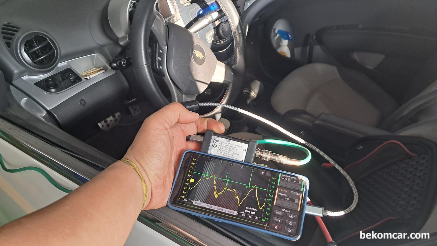 GM대우 2012년 스파크 냉간시 부조 기본진단, 배기 및 점화파형, |贝科姆汽车 (bekomcar)