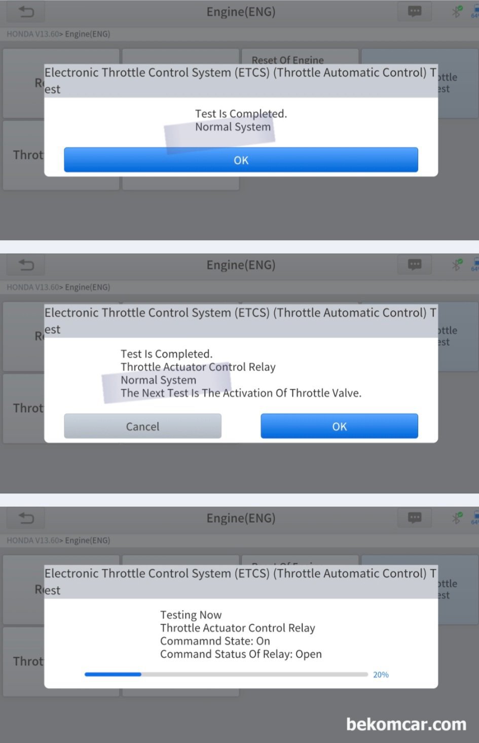 혼다어코드 2015 'P2101 ETCS 쓰로틀바디 제어시스템 기능불량' 진단 및 정비사례, 혼다어코드 2015, 'P2101 ETCS 쓰로틀바디 제어시스템 기능불량' 고장코드, 진짜 쓰로틀바디 가 고장나서 교체를 해야할까? 쓰로틀바디가 정상인지 아닌지 ECM 시뮬레이션을 한다. 진단결과, 전기적 및 물리적 쓰로틀바디 상태는 정상으로 진단한다. 시동꺼짐 원인은 따로 있다.|ベコムカー (bekomcar)