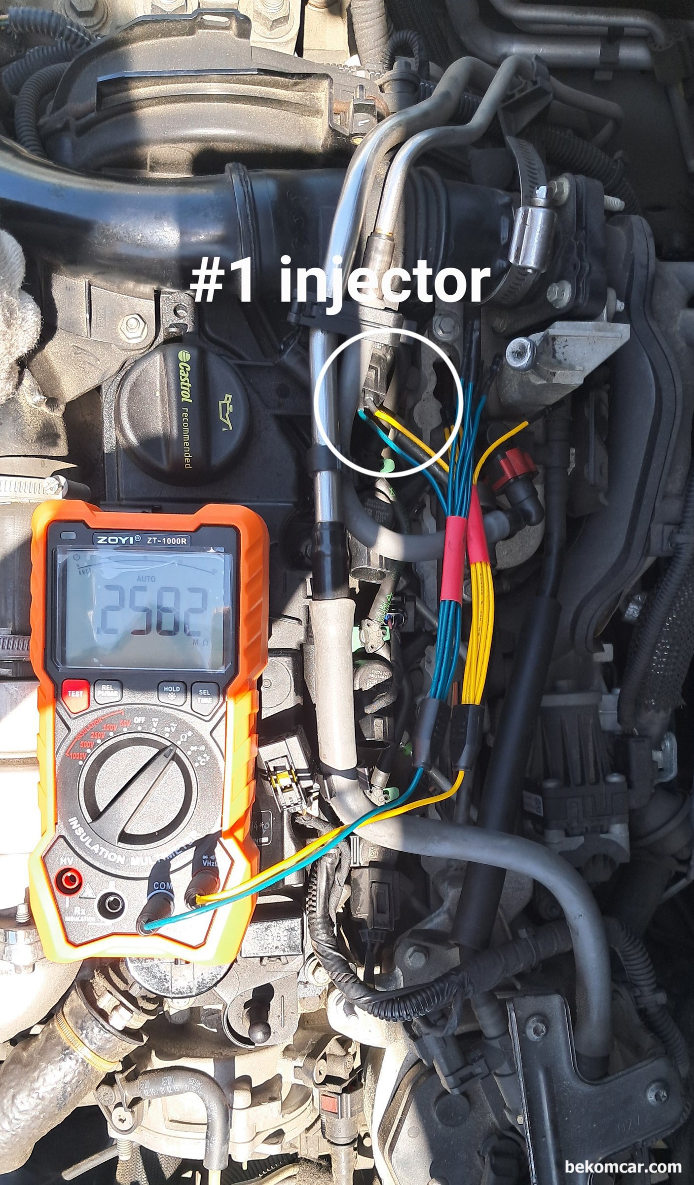 메뉴얼의 중요성, Volvo S80 P3 D2 (1.6디젤, D4162T), 인젝터 저항값, Volvo S80 P3 D2 (1.6디젤, D4162T) 인젝터 저항측정시 약 0.2582M옴 이 측정된다.|베콤카 차량정밀진단