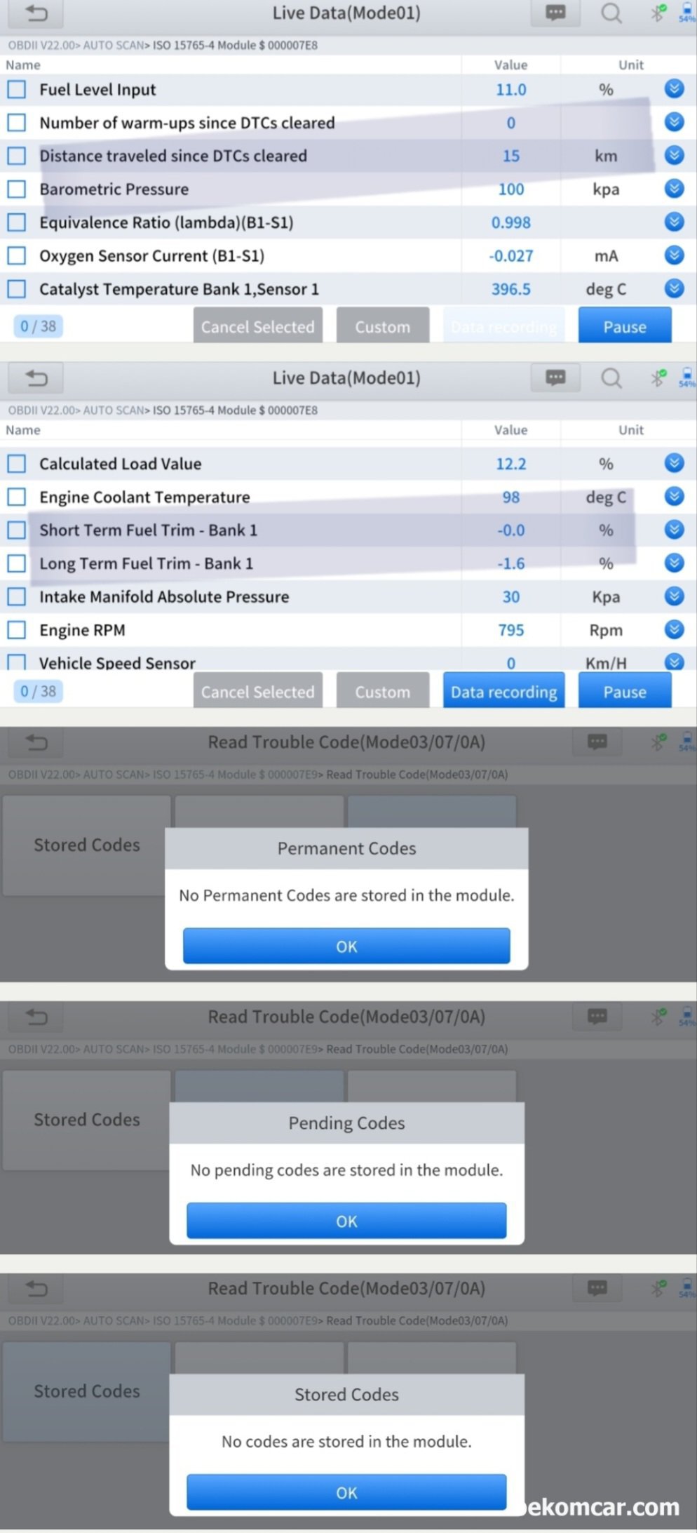Audi A4 2016 EA888 GEN3 B9 Inspection Summary (Possible timing & head gasket leak), Scanner data also shows nothing special with a few DTCs not critical though. One thing that bothers me was the deletion of DTC about 15km ago. Drive cycles may not yet completed for other potential DTCS. That is yet to be known at a later day with enough drive cycles.|بيكومكار  (bekomcar)
